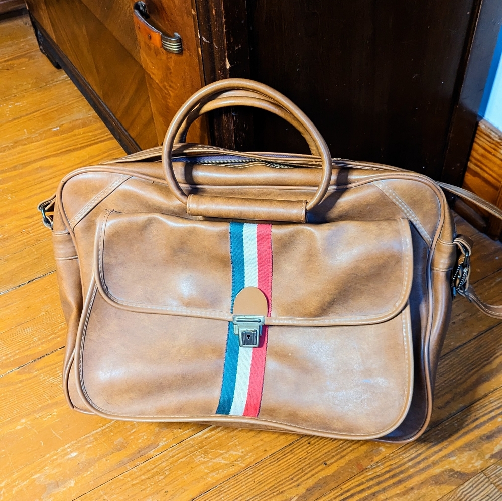 Vintage Leather Weekender Bag